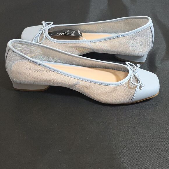 BRAND NEW LONDON FOG MESH BOWNOT SLIP ON WOMENS LOW HEEL PUMP - Picture 1 of 16